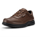 Fitville Men'S Business Leather Shoes Wide Design Casual Oxford Shoes  Non-Slip Water-Repellent For Swollen Feet With Adjustable