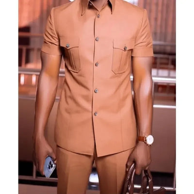 Summer Wedding Safari Suit Men'S Slim Fit Modern Formal | SAMAG