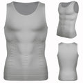 Striped Compression Belt Shaper Vest Men's Tummy Control Sleeveless Top Slim Fit Slimming Elastic Sports Bottoming Underwear New