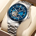 RUIGE High Quality Hollow Mechanical Movement Men's Watch Stainless Steel Fashion Men's Night Light Waterproof Watch