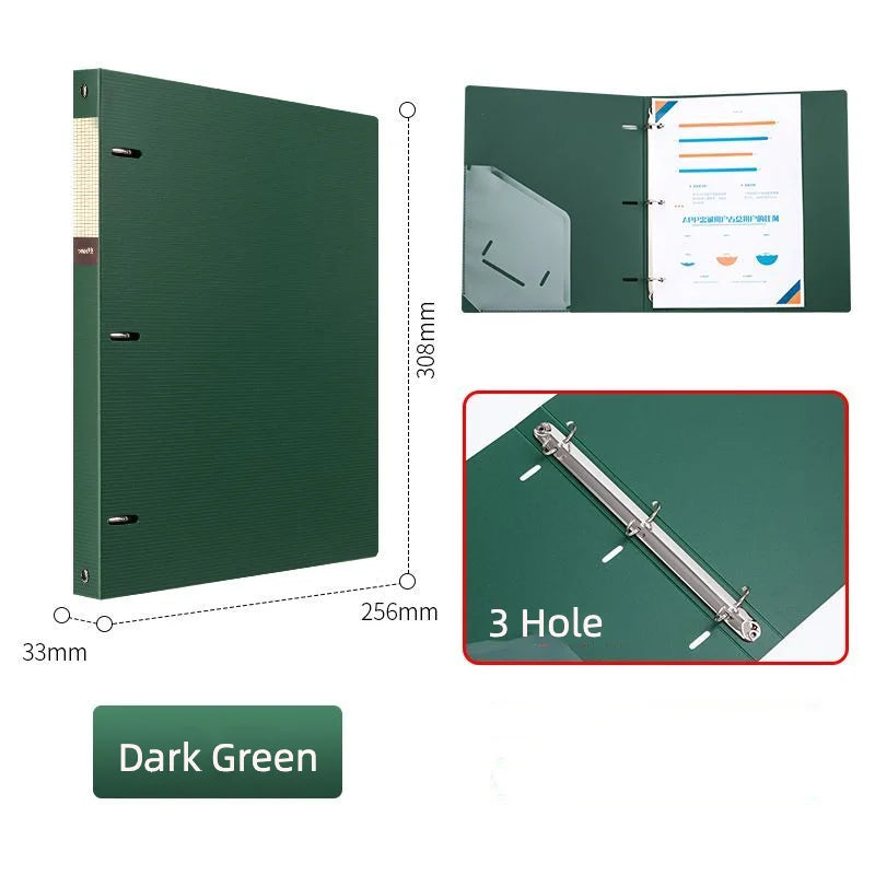 3 Hole Ring Binders File Folder Loose-leaf Binder Morandi Color Waterproof Document A4 Paper Storage