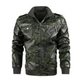 Autumn Pu Leather Jacket Men's Camouflage Leather Jacket Youth Locomotive Washed Retro Leather Jacket Men