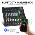 Audio Mixer CT 8 Channel Sound Board Mixing Console Audio Interface PC USB Bluetooth Phantom Digital Effect DJ Live Studio Stage