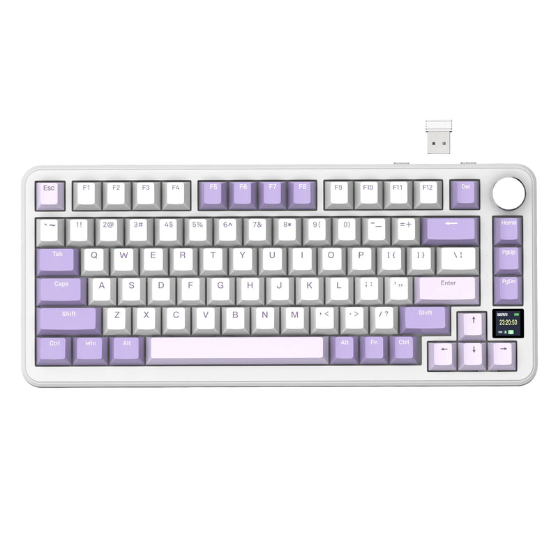 ATTACK SHARK X85Pro 75% Mechanical Keyboard with Screen & Knob Hot Swappable Wireless 2.4GHz/Bluetooth/Wired RGB Gasket Mount QM