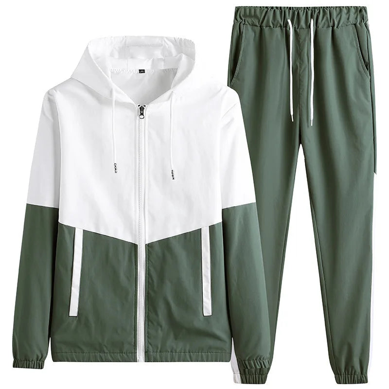 M - 6XL New Men's Sportswear Set from Japan South Korea Autumn Casual Wear Hooded Jacket Leg Tied Pants - View 8 | SAMAG