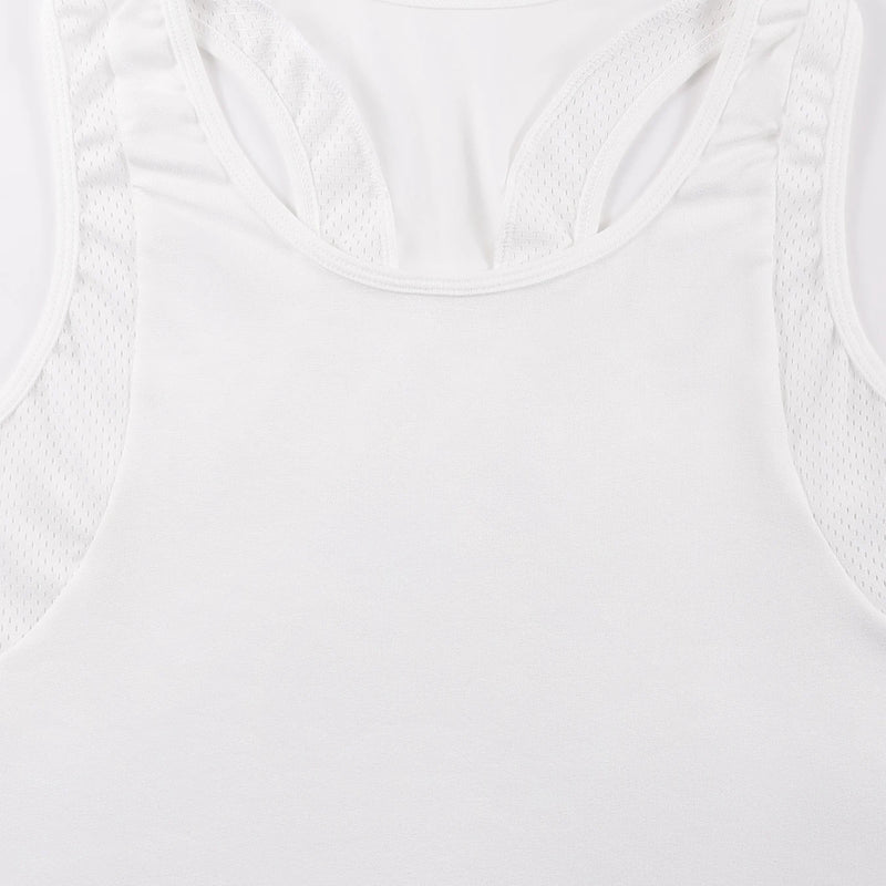2PCS Solid Color Running Sport Vest Summer Breathable Singlet Mesh Fitness Sleeveless Clothes Loose GYM Fashion Womens Tank Tops