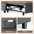 Convertible Sleeper Sofa Bed 3-in-1 Adjustable Linen Fabric Small Space Grey Customized