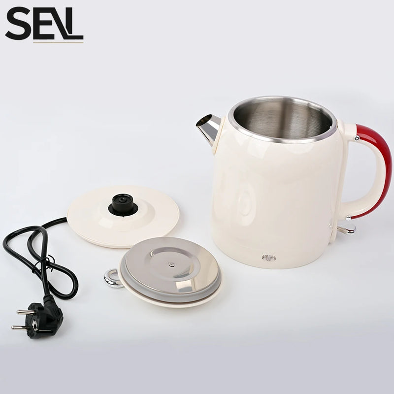 1.0L Anti-Scald Electric Kettle, Seamless Electric Kettle, 304 Stainless Steel Household Fast Boiling Kettle for Coffee Brewing
