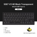 Akko 5087 V3 HE Magnetic Switch Keyboard 80% TKL US Layout Rapid Trigger 0.005mm 8K Type-C Wired Custom Gaming Keyboard Gasket