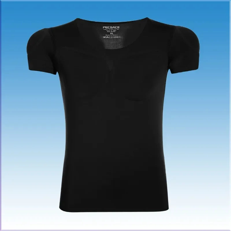Anime Cosplay Man Fake Muscle Pad T-Shirt Body Shaper Underwear Chest Sponge Invisible Abdominal Arm Shirt Fitness Meeting Party