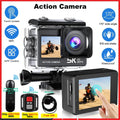 Action Camera 5K 4K60FPS  50MP 2" Touch Dual Screen 5X Zoom Wi-Fi EIS  170° DVR Webcam Wireless Mic 30M Waterproof Sport Camera