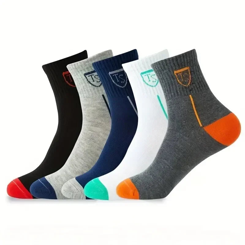 5pairs Men's Quarter Length Athletic Socks For Sports | SAMAG