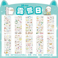 10Sheets Pet Planet Series Cartoon Transparent Waterproof PVC Ledger Material Stickers For Hand Account Pencil Case Decals