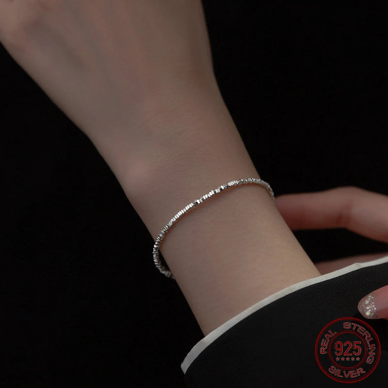 La Monada 15+4.5cm Simple Irregular Bracelets For Women Silver 925 Sterling Jewelry Fine 925 Sterling Silver Women's Bracelet