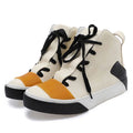 Retro Mixed Color Men Ankle Boots Handmade Genuine Leather High-top Men Sneakers Dark Black Street Style Fashion Men Flat Shoes