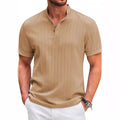 Hawaiian Men's Retro Cotton And Linen Henry Shirt Casual | SAMAG