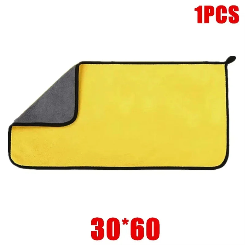 Double Layer Wash Cloth Microfiber Car Cleaning Towels 30X60cm 1/2/3/6/10pcs Soft Quick Drying for Windows Mirrors Wiping Rags