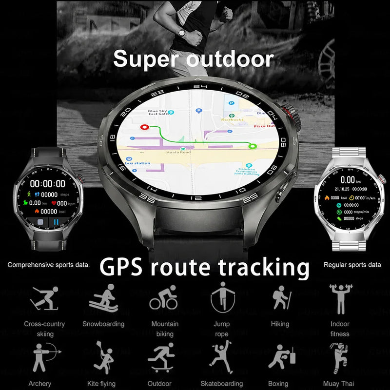 NEW GPS Outdoor fitness NFC Smart Watch 1.5 Inch AMOLED Screen Bluetooth Call IP67 Waterproof Man Smart Watches For Man 2026