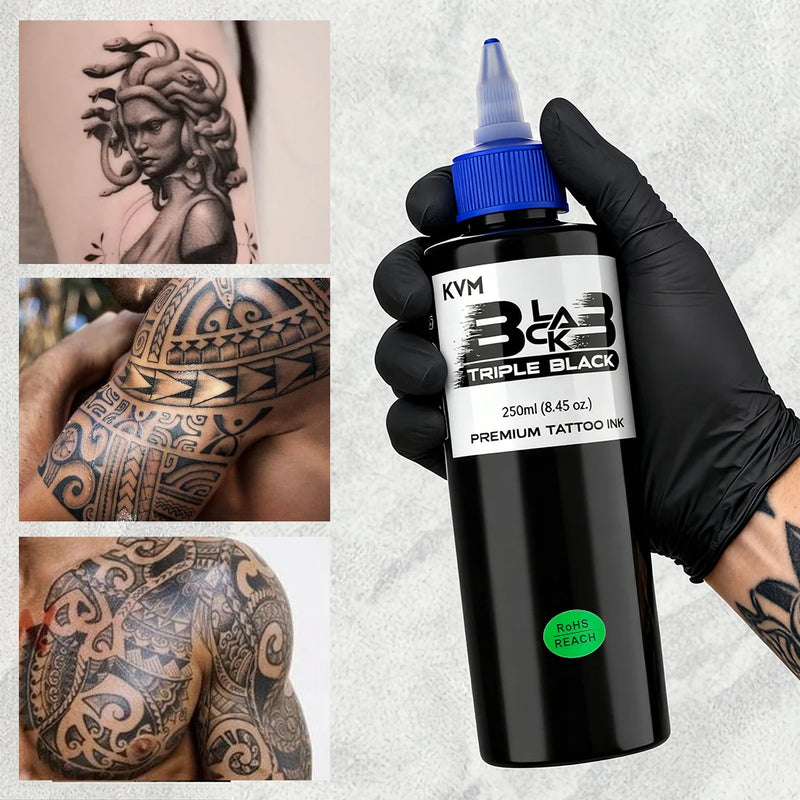 1Pcs 8oz Professional Black Tattoo Ink Pigment Permanent Body Art Paint for Tattoo Accessories Rich Color Tattoo Accessories