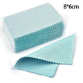 50pcs 10x6.3cm/10x6cm/8x6cm Silver Clean Polishing Cloth Soft Clean Wipe Wiping Cloth For Necklaces Rings Jewelry Clean Tools
