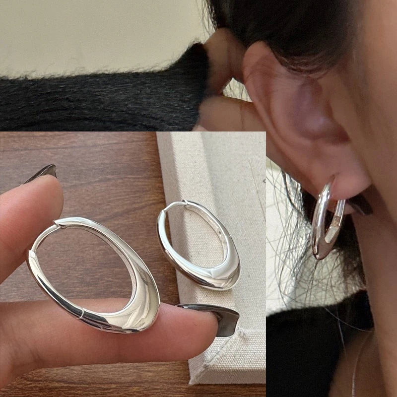 VENTFILLE 925 Sterling Silver CZ Star Moon Asymmetric Hoop Earrings for Women Girls Gold Silver Color Party Jewelry Gifts