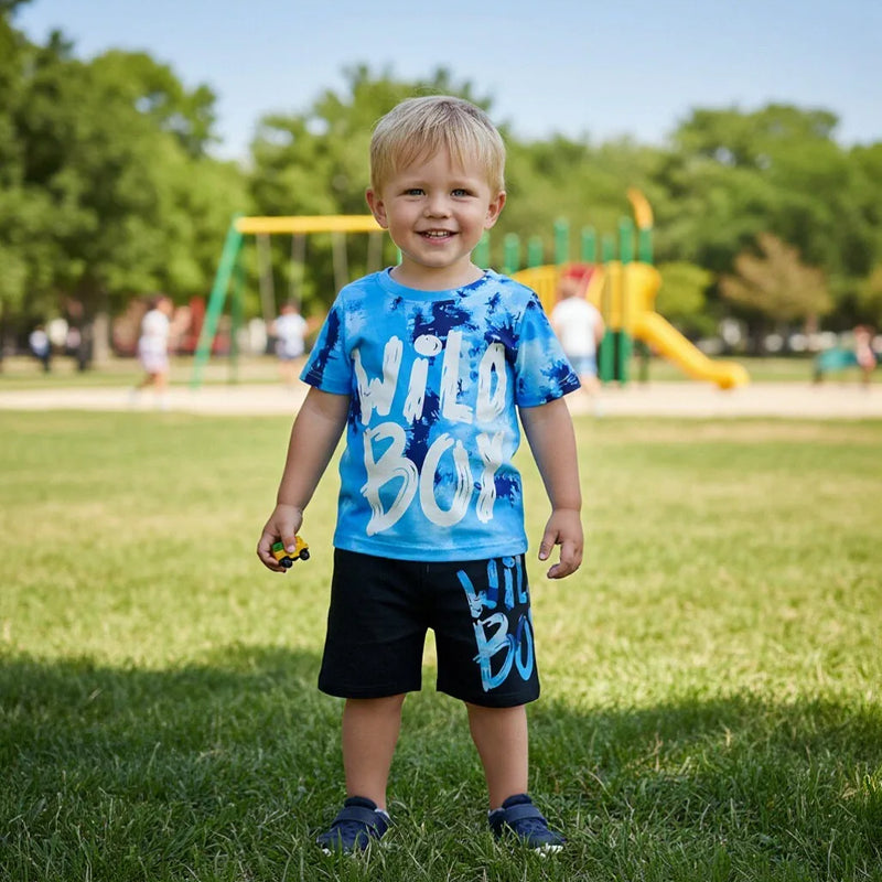 Summer Toddler Baby Boy Clothes Short Sleeve Tie - dye - View 3 | SAMAG