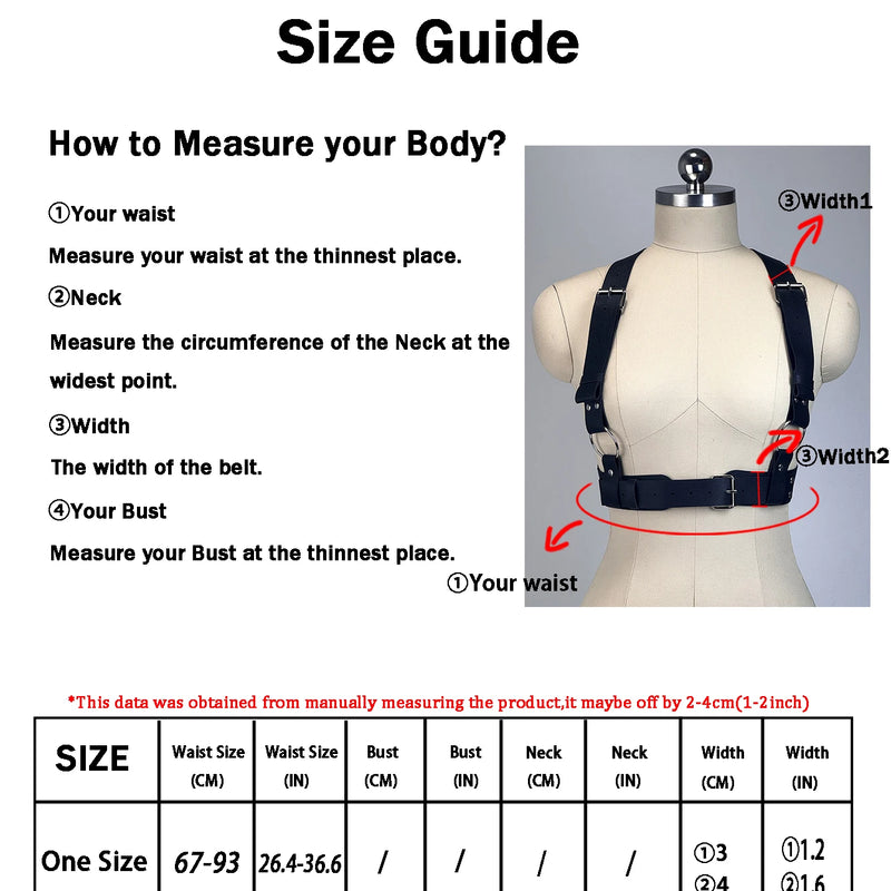 Fashion Belt Street Style Chest Harness Belt Suspenders for Women Decoration Punk Rock Leather Belt Gothic Clothing Accessories