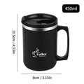 450ML Thermos Mug 304 Stainless Steel Double Wall Insulated Milk Coffee Cup With Handle & Lid Leak-proof Drinking Cup Drinkware