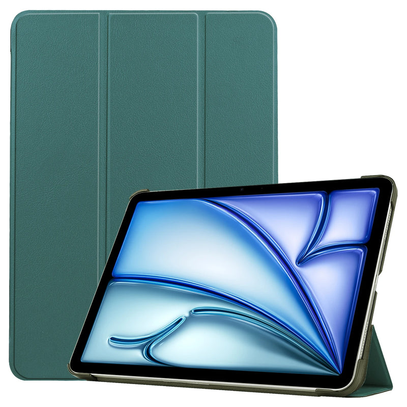 Tablets case  For Ipad air11 2024 11 inch Book Flip Cover with Stand Auto Wake Sleep  Three fold Caster hard shell