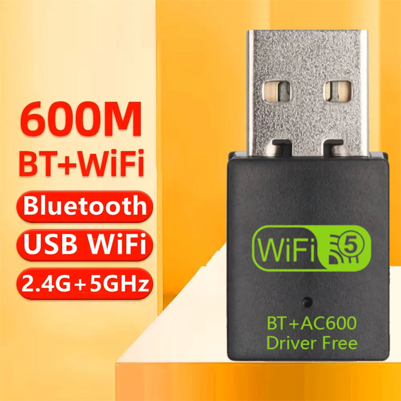 600Mbps USB WiFi Bluetooth Adapter 2 in 1 Dongle Dual Band 2.4G/5GHz Network Wireless Wlan Receiver For - Visuel 7 | SAMAG