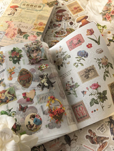 20 - page retro sticker book featuring a series of plants | SAMAG