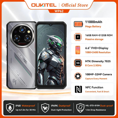 Oukitel WP62 5G Rugged Smartphone Android 15, 6.6" FHD | SAMAG
