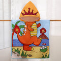 1 Cartoon Hooded Bathrobe Suitable for Boys and Girls, Can Be Unfolded into a Flat Blanket, Polyester Fiber Bath Towel, Children's Small Cape, Water-Absorbent Quick-Dry Beach Towel, Cute Cartoon Swimming Bathrobe for Babies,