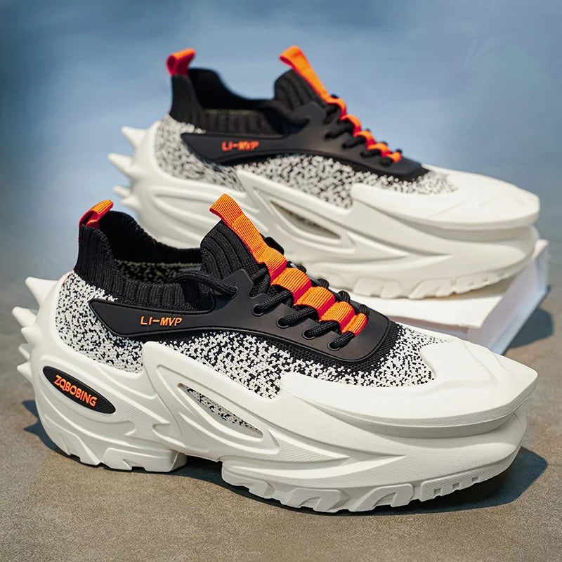 2026 New Model Large Size 39-45 Slip-On Stylish Men's Shoes, Comfortable Color-Blocking Thick-Soled Street Fashion Casual Sneakers