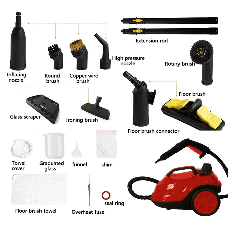 DIVEDEER Handheld Steam Cleaner Automotive Sterilization Disinfection High Temperature Wiper Washer for Floor Kitchen Cars