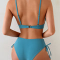 Solid Underwire Cross Strap Two Piece Bikini Set Women | SAMAG