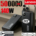 Lenovo 500000mAh 140W CCC Large Capacity Power Bank Portable Super Fast Charging Powerbank External Battery Charger