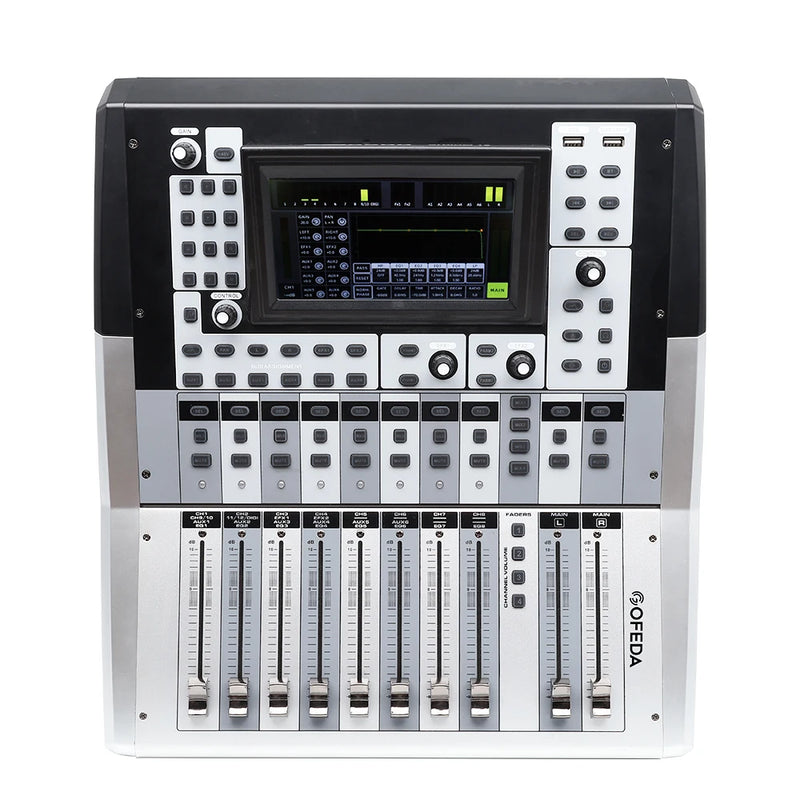 Gooermi  DM12 12 Channel Digital Audio Mixer USB DJ Mixing Console with 48V Phantom Power for Live Streaming Recording PC
