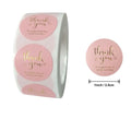 Round Pink Business Label Stickers Paper Cute Thank You - View 2 | SAMAG