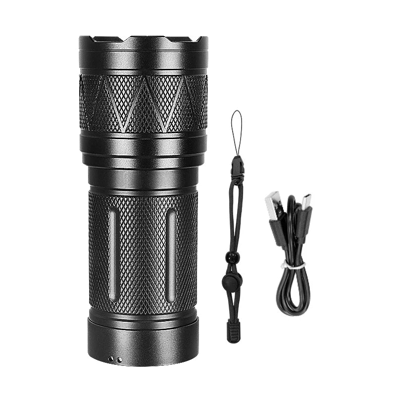 Paweinuo LED Handheld Flashlight Ultra-Bright 50000Lumens 12000mAh Rechargeable Battery Powerful Torch Zoomable Tactical Lantern
