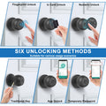 YFK Tuya Smart Door Knob 6 Ways Unlock Fingerprint Password NFC Card Physical Key Anti-peep Lock for Bedroom Office Rental House