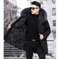 Fur Coat Detachable Hooded Keep Warm Jacket Parka Men Whole Mink Liner Winter New Fur Coat Mink-like Wool Mid-Length Leather