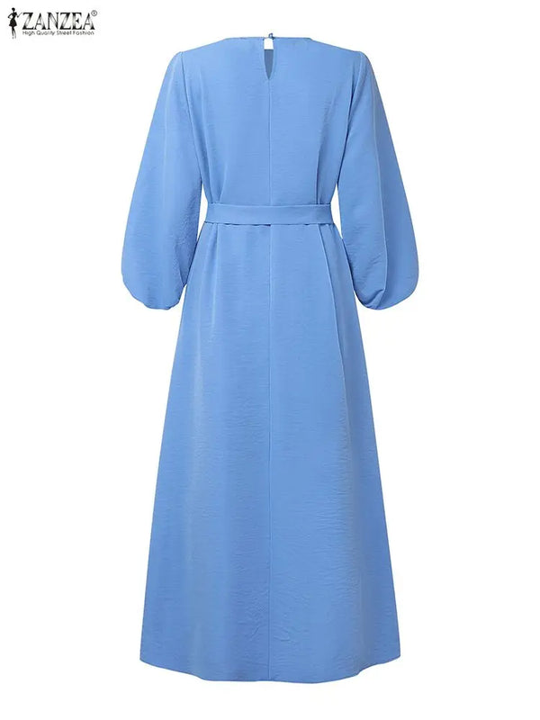Modest Hijabs Women Long Dresses Elegant Lantern Sleeve | SAMAG