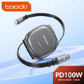 Toocki  PD 100W USB C Cable Retractable USB C to C Fast Charging Cable Retractable Type C Charger Cable for iPhone 1615 Pro Max