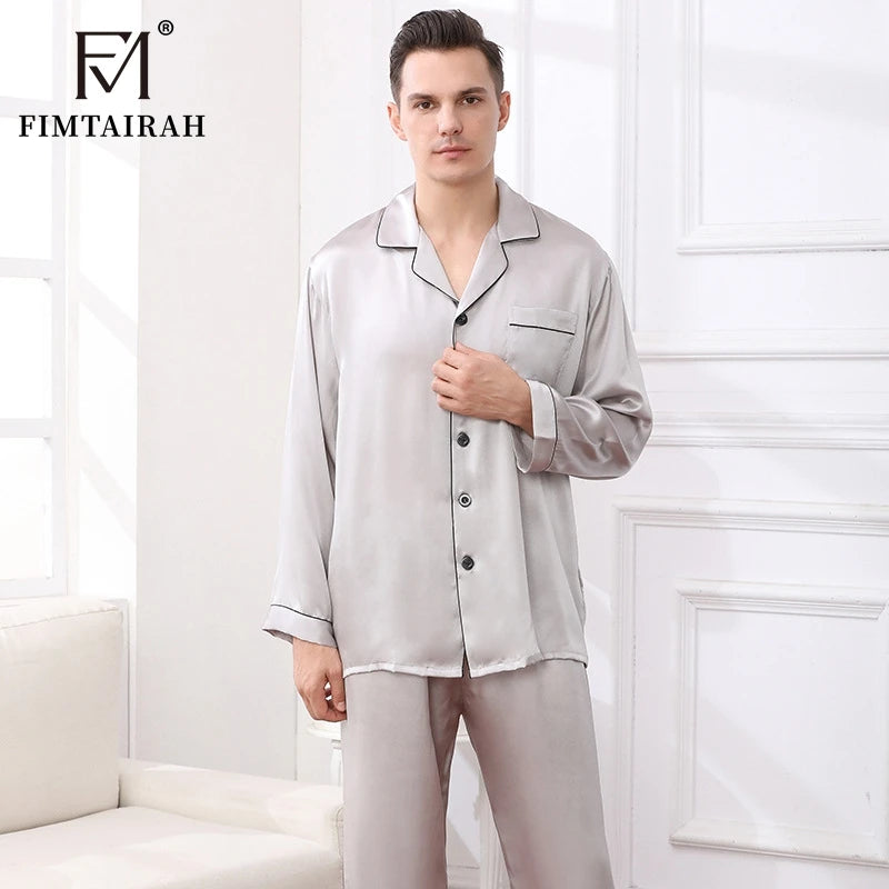 Fimtairah Real 16 MM 100% Silk Pajamas Men's Two Sets | SAMAG