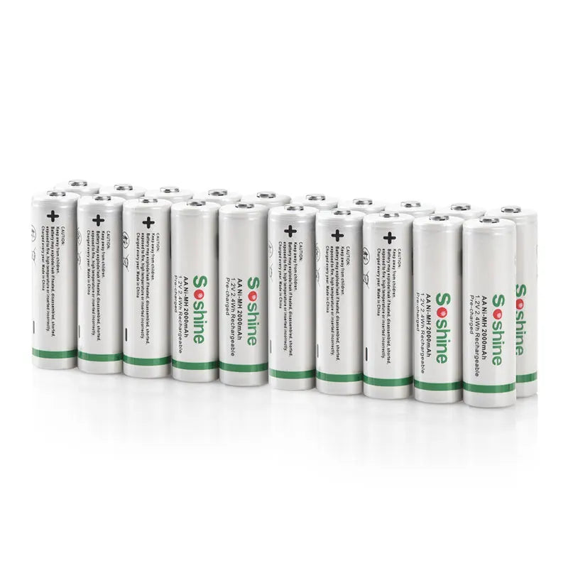 Soshine 1.2V AA Ni-MH Rechargeable Batteries 1.2V 2000mAh Supper Low Self Discharge Batteries for Flashlight Remote Control Toy