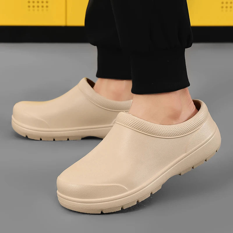 Men's casual non-slip soft-sole EVA rain shoes Four Seasons New Light Chef Kitchen work shoes Outdoor Fishing Walking Water Shoe