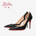 Elegant Hollow Women's High Heels 2026 Luxury Brand Black Pointed Toe Pumps Red Shiny Bottoms Sexy Fashion Ladies Shoes Women