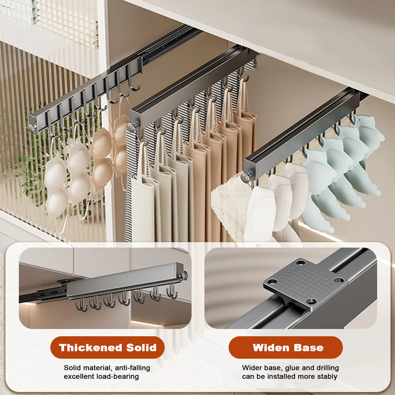 Multi - Purpose Sliding Hook Rail Top Mount Side Self Adhesive Drilling Dual Use Aluminum Stainless Steel - View 3 | SAMAG