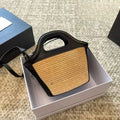 Elegant Mini Tote Bag with Leather Edges & Unique Cutout Handle